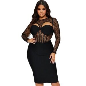 FN Whimsigoth Dark Romantic Net Women's size 3X Sexy Party Babydoll Corset Dress